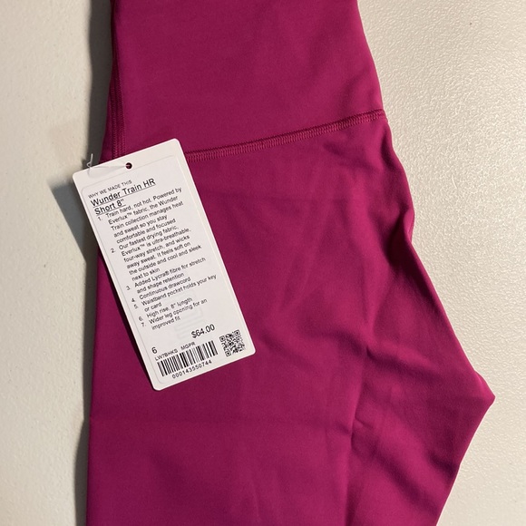 🔥 Lululemon Wunder Train Shorts 8” Magenta Purple 4 or 6 - Picture 8 of 9